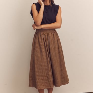 amente Midi Circled Skirt - Brown