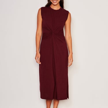 Midi Twist Sleeveless Dress - Bordeaux