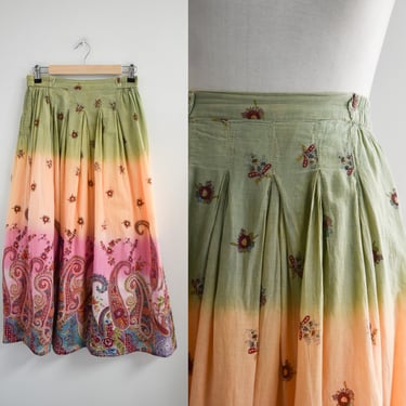 1990s Indian Cotton Maxi Skirt 