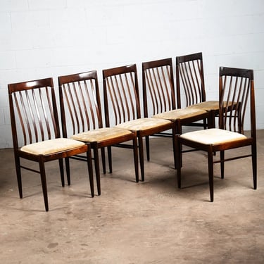 Mid Century Danish Modern Dining Chairs Set High back HW Klein Bramin Velvet Mcm