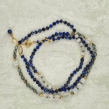 James + Jezebelle | Moonstone, Lapis + Kyanite Necklace