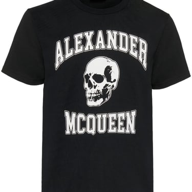 Alexander Mcqueen Men Logo Organic Cotton T-Shirt