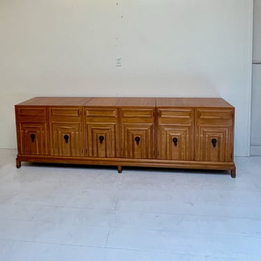 Renzo Rutili Storage Cabinet with Bench for Johnson Furniture Credenza II Dresser  II Lowboy Storage - Vintage Mid Century Modern 