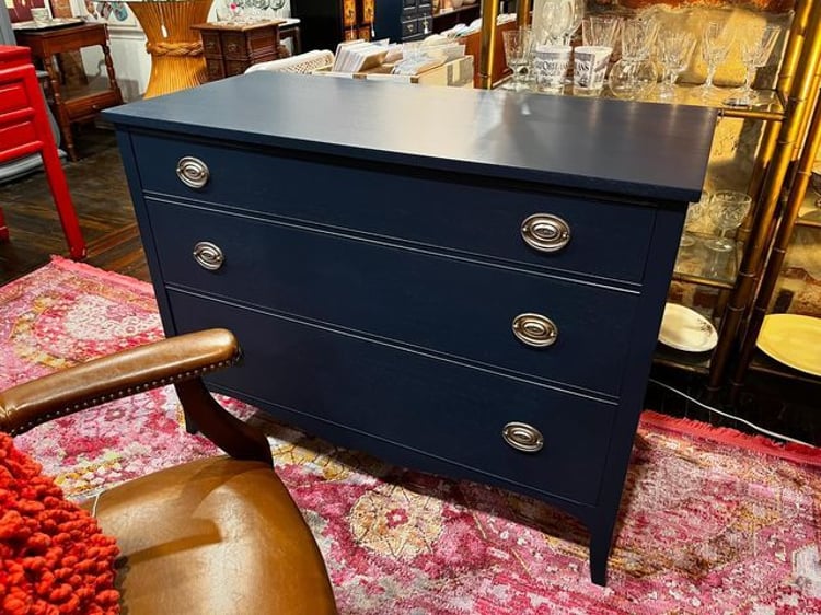 Blue painted wide and low dresser! 45” x 21” x 34.5” Call 202-232-8171 to purchase