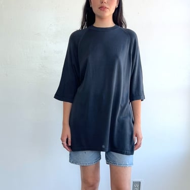 Charcoal Silk Knit Oversized Tee (XL)