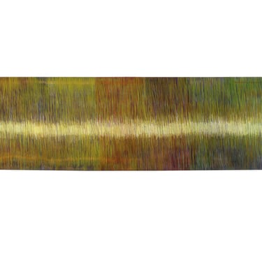 Georg Vihos Glowing Stripe Modern Oil Crayon Mixed Media Painting on Canvas 