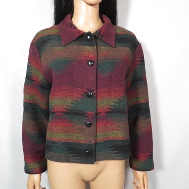 Vintage 80s/90s Soft Flannel Southwestern Printed Jacket Size L 