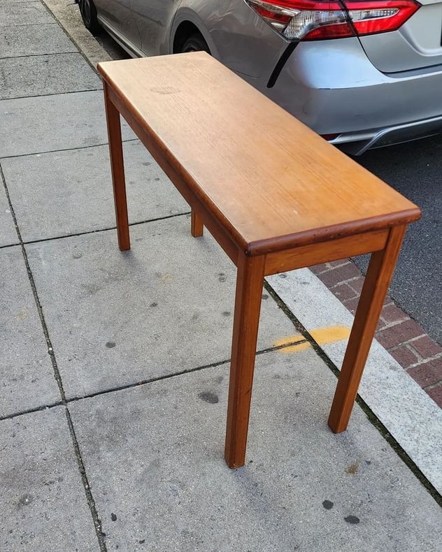 Danish Modern Style Sofa Table. 16x48x29" tall. Teak.