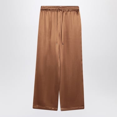 Dolce&Gabbana Brown Silk Pyjama Trousers Women