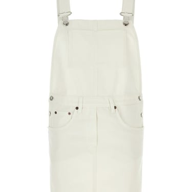 Prada Woman White Denim Dungarees Dress