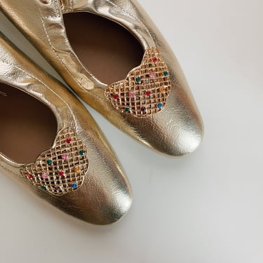 Vintage Jeweled Goldplated Shoe Clips 