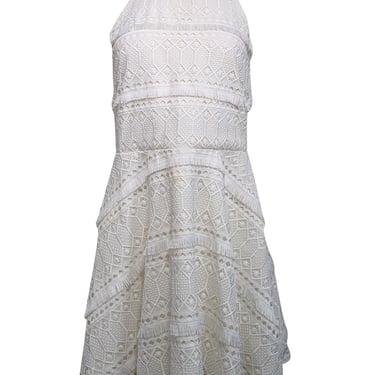 Lisa &amp; Lucy - Ivory Crochet Lace Halter Dress Sz M