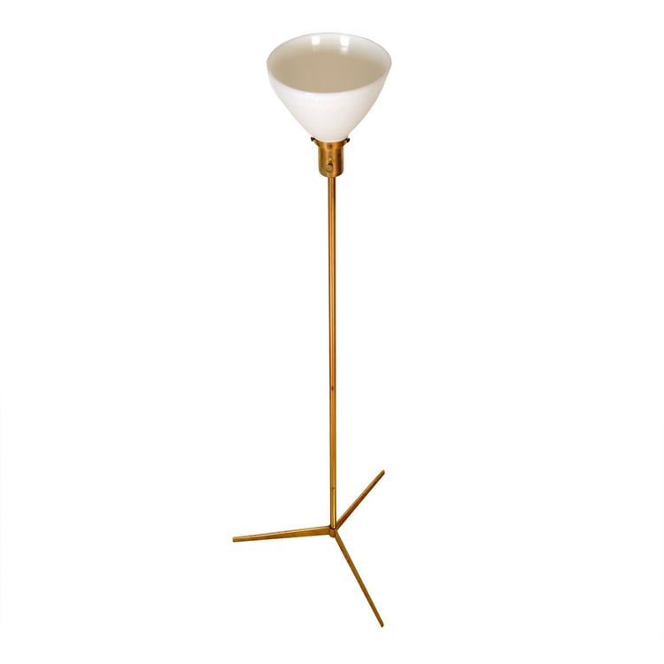 Mid Century MOD Brass Tripod &#8216;Torchiere&#8217; Accent Lamp