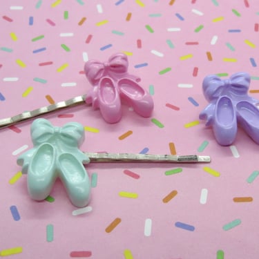 Ballerina Hair Clip - Ballet Slippers Barrette Bobby Pin - Pastel Kawaii 