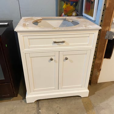 Freestanding White Single Bathroom Vanity Base (2 Available)