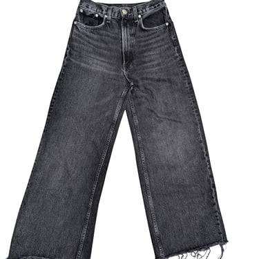 Rag & Bone - Washed Black Wide-Leg Jeans w/ Frayed Hem Sz 00