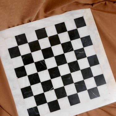 Vintage Black and White Large Stone Chess Board