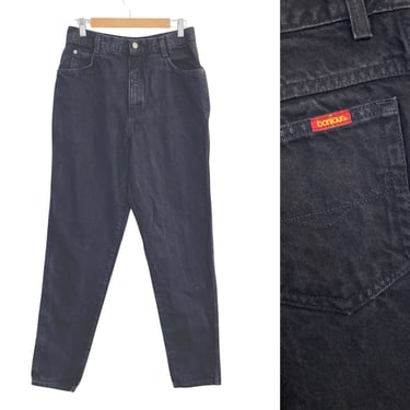 1980s vintage Bonjour high waisted black jeans - size M-L 