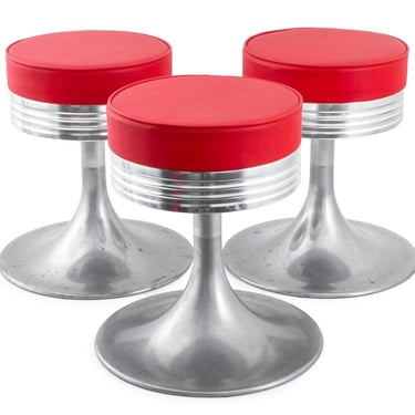 American Industrial Modern Aluminum Stools, 3