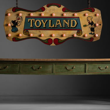 70 Inch Long “Toyland” Fairground Sign / Two Plank Sycamore Table