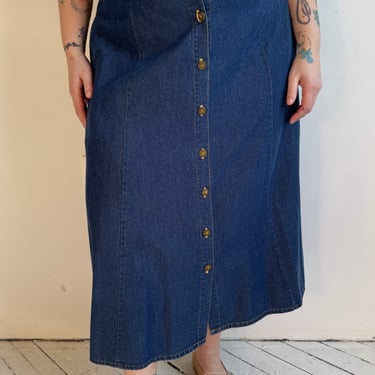 Vintage - Denim Button Skirt (1X/2X)