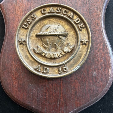 m/f USS Cascade AD 16 Solid Brass Plaque