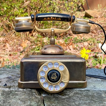 1960s Ole Timey Rotary Phone Brass Untested 
