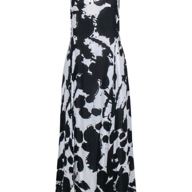 Rebecca Minkoff - Black &amp; White Splatter Print Sleeveless Maxi Dress Sz 8