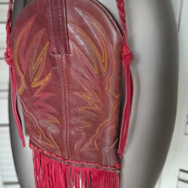 Vintage Red  Boot Bag/Purse /Crossbody /Fringe / Cowgirl 