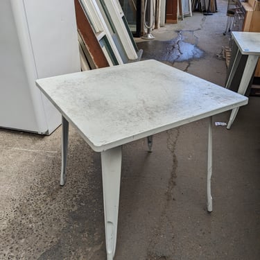 White Metal Table 29.5 x 31.5 x 31.5 "