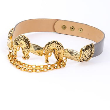 Leopard Buckle Chain Drop Belt