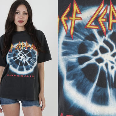 Giant Brand Def Leppard Adrenalize Tour Tee / Vintage 1992 Def Leppard Band Shirt / 90s Black Cotton T Shirt Size Extra Large XL 