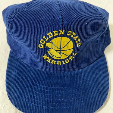 Vintage Golden State Warriors Blue Corduroy Snapback Hat