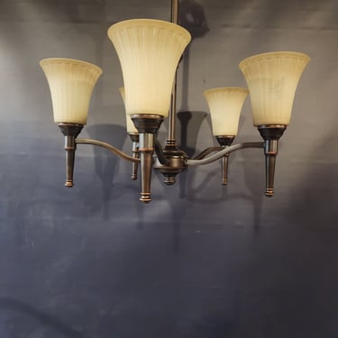 Contemporary 5 Arm Chandelier with Bronze Finish 24