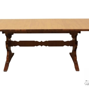 TELL CITY Solid Hard Rock Maple Colonial Early American 94" Trestle Dining Extension Table 