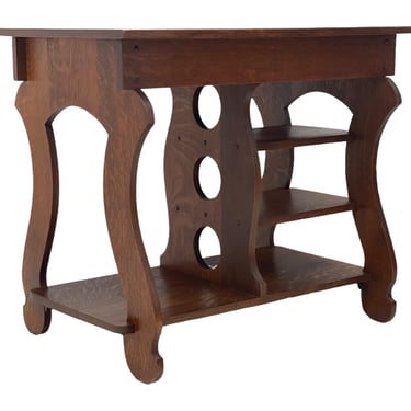 Free Shipping Within Continental US - Vintage English Import Desk/ Console Table with Figured Wood 