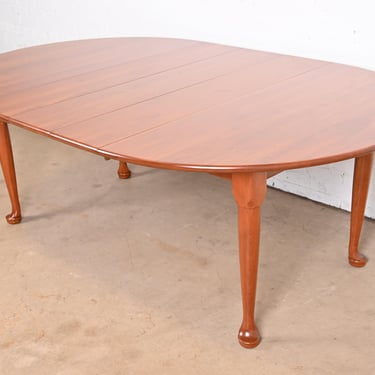 Stickley American Colonial Solid Cherry Wood Extension Dining Table, Newly Refinished