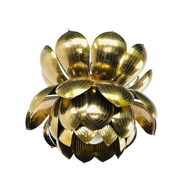 #1250 Large Brass Lotus Chandelier by Feldman