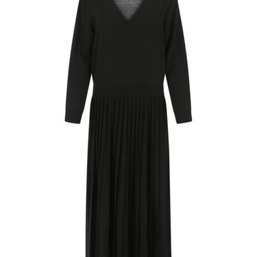 Prada Women Black Stretch Wool Blend Dress