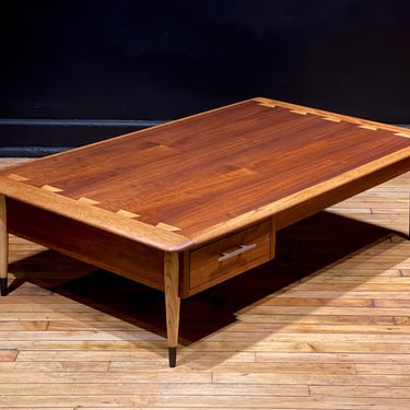 Restored Lane Acclaim Plateau Coffee Table With Drawer- Mid Century Modern Danish Style Adjustable Coffee Table 