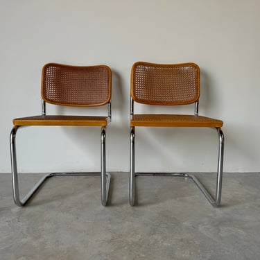 Pair Of Vintage Original Marcel Breuer Cesca  Chairs by Stendig 