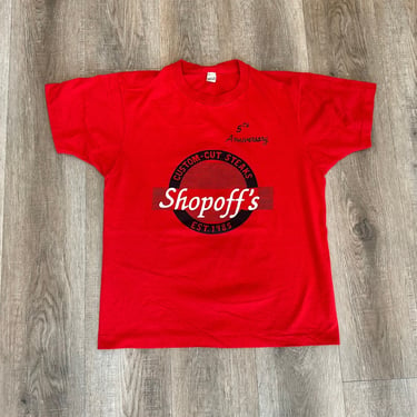 Vintage Soft Worn Shopoff's Steakhouse Fort Wayne Indiana Tee Shirt T-Shirt 