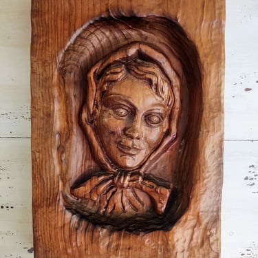 1986 Solid Natural Wood Carving Made in Berchtesgaden Germany (Bavarian) - 15.5" x 10" 