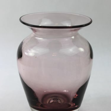 Vintage Blenko Art Glass Vase Purple Amethyst Hand Blown 
