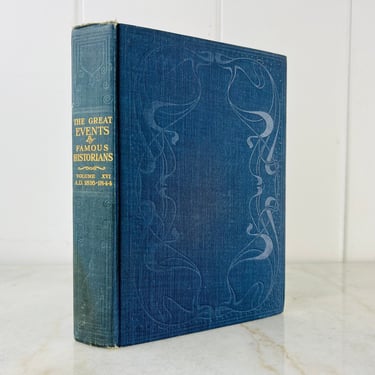 First Edition: 1905 The Great Events by Famous Historians, art nouveau cloth bound hardcover, vintage collectible book art, antique display 