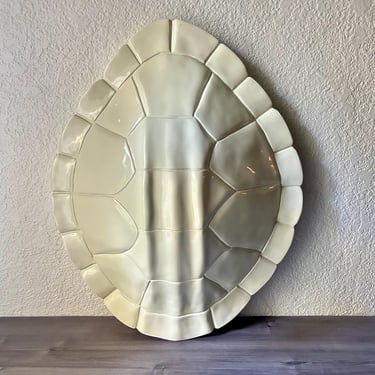 Nate Berkus Large White Turtle Shell, Vintage Retired Plastic Contemporary Wall Hanging 