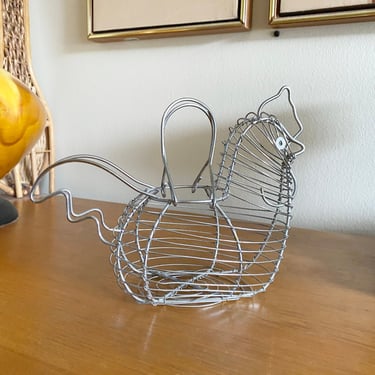 Vintage Wire Chicken Basket, Egg Basket, Home Decor 