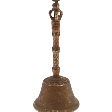 Vintage Cross Crown Religious Church Brass Hand Bell