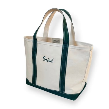 canvas tote bag / LL Bean bag / 1990 LL Bean green canvas boat and tote bag Medium 