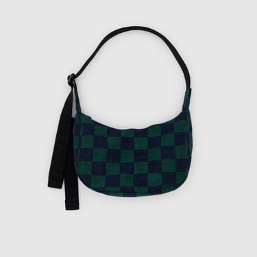 Crescent Bag in Navy Green Check